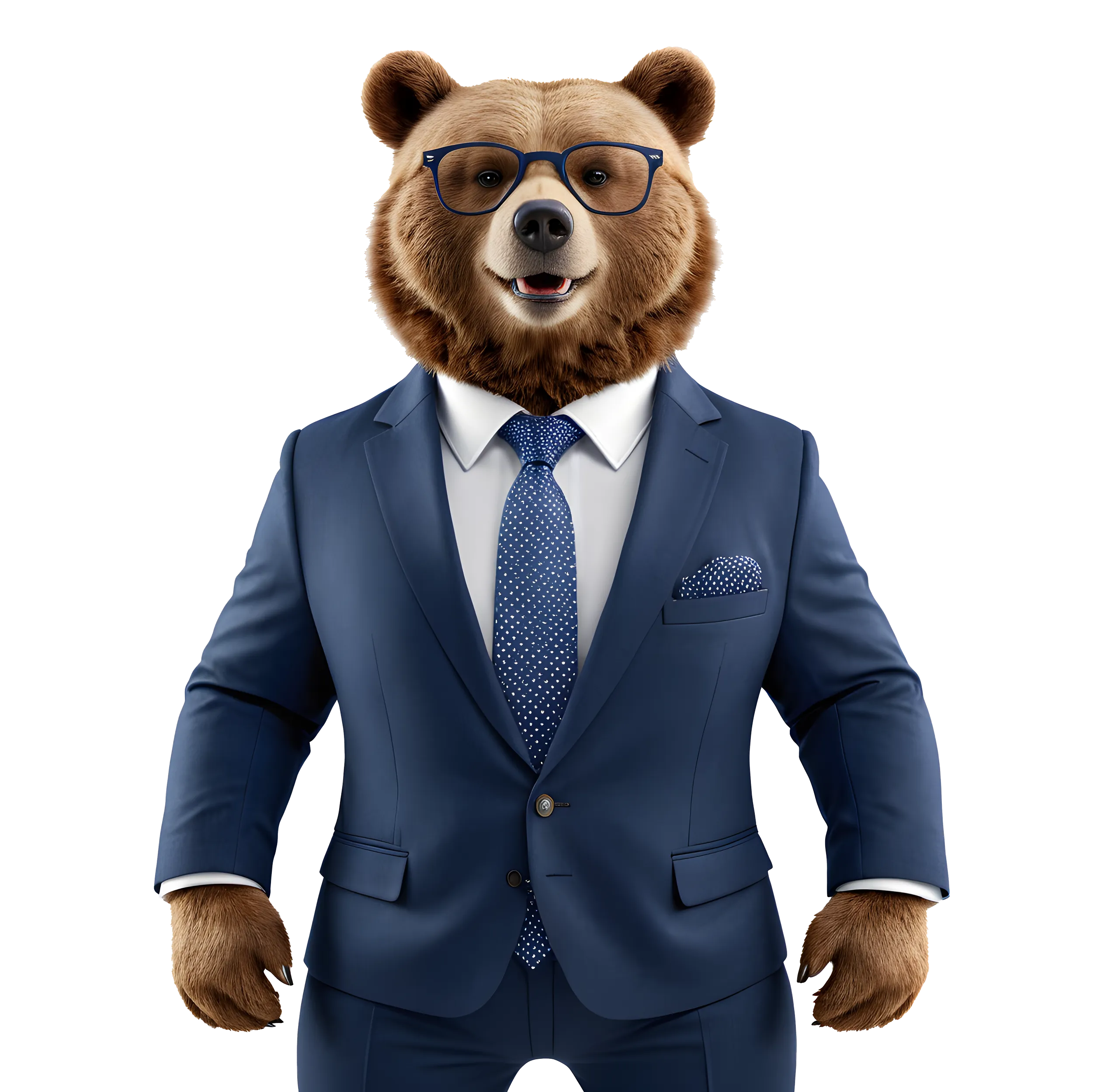 Insurance Bear mascot in business suit